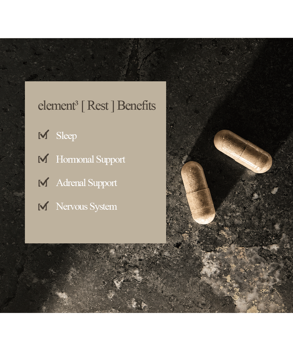 element³ REST | Women's Evening Multi-Active Supplement | Sleep, Hormone Balance & Adrenal Support | 9 Active Ingredients | 60 Vege Capsules