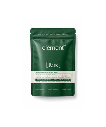 Green package of 'element' with 'Rise' on a white background