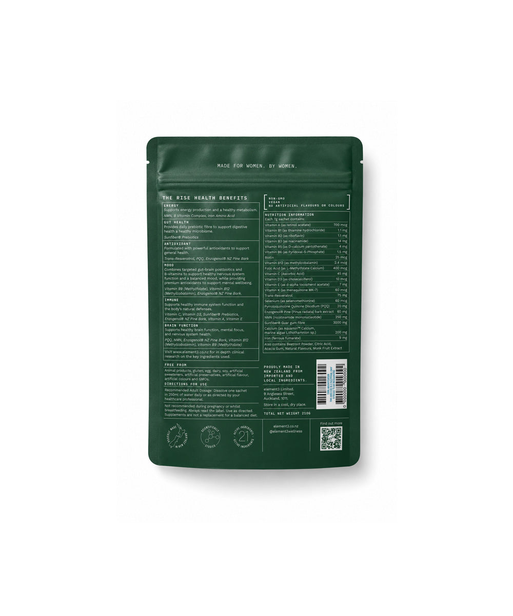 element³ RISE + REST Bundle | Women's Daily Multi-Active Supplements | Energy, Gut Health & Longevity | 30 Day Supply