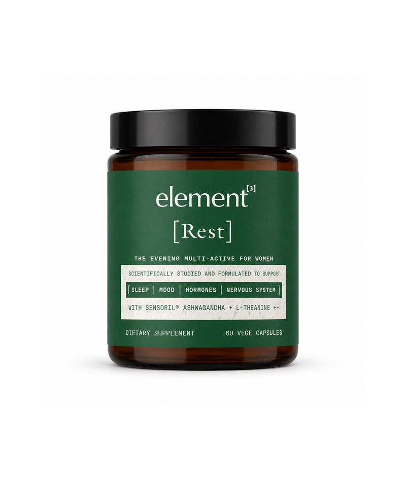 element³ REST | Women's Evening Multi-Active Supplement | Sleep, Hormone Balance & Adrenal Support | 9 Active Ingredients | 60 Vege Capsules